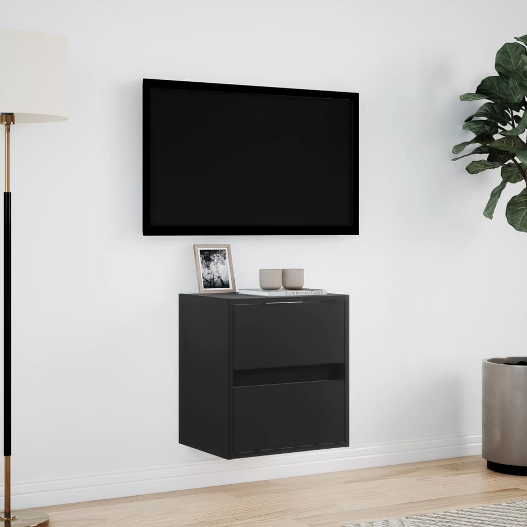 Tv-wandmeubel met LED-verlichting 41x31x45 cm zwart is nu te koop bij PeponiXL, paradijselijk wonen!