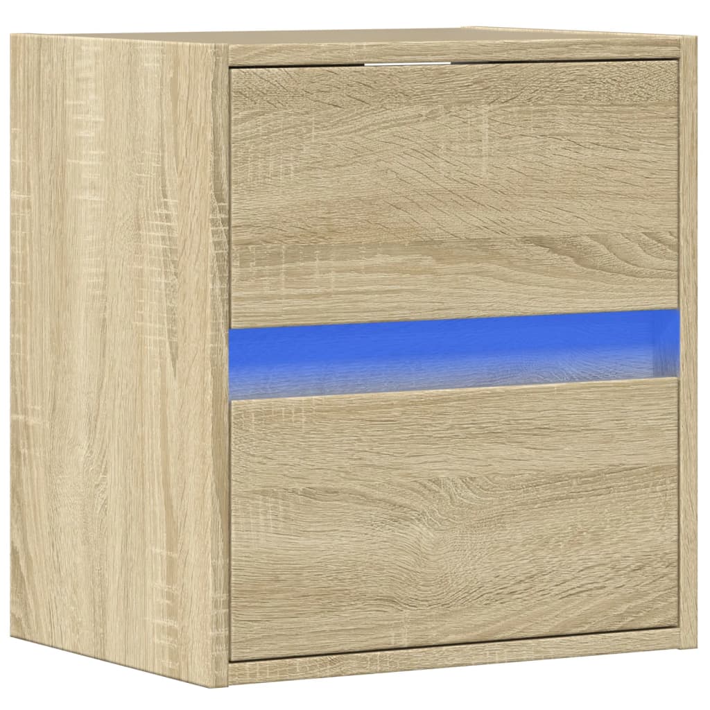 Tv-wandmeubel met LED-verlichting 41x31x45 cm sonoma eikenkleur is nu te koop bij PeponiXL, paradijselijk wonen!