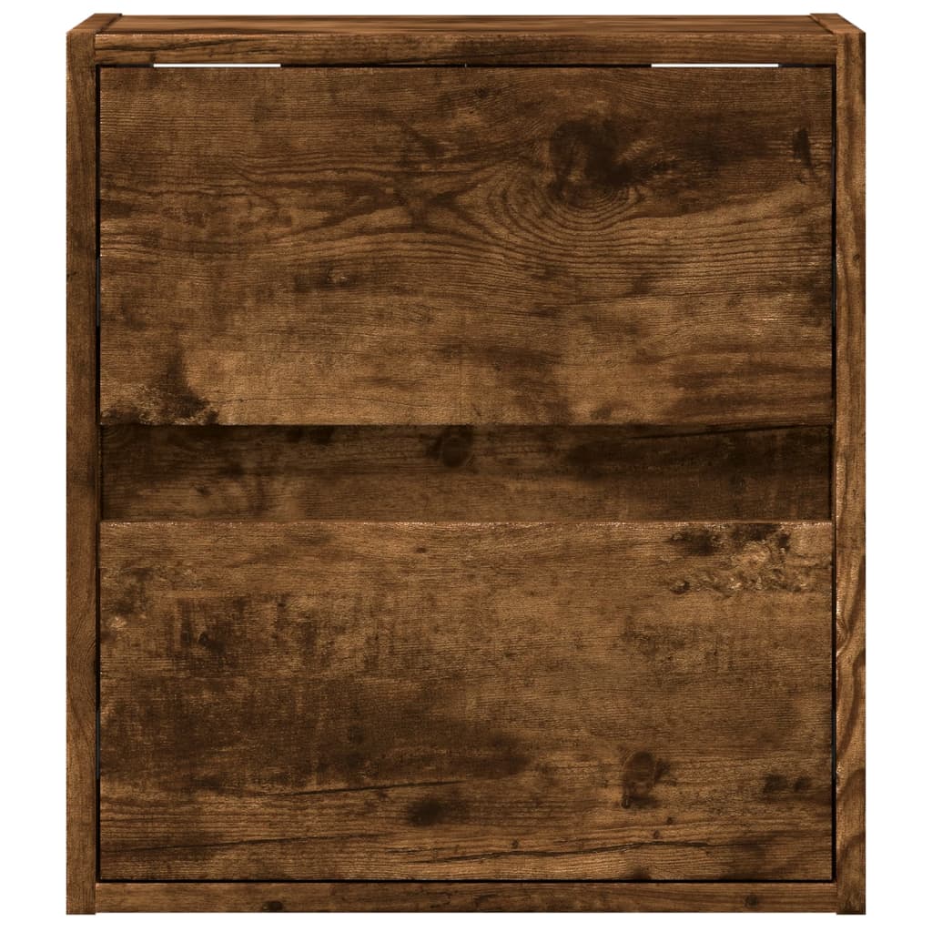 Tv-wandmeubels met LED 2 st 41x31x45 cm gerookt eikenkleurig is nu te koop bij PeponiXL, paradijselijk wonen!