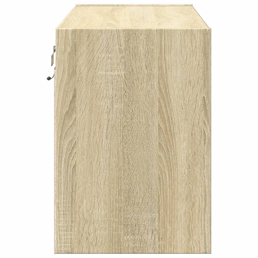 Tv-wandmeubel met LED-verlichting 80x31x45 cm sonoma eikenkleur is nu te koop bij PeponiXL, paradijselijk wonen!