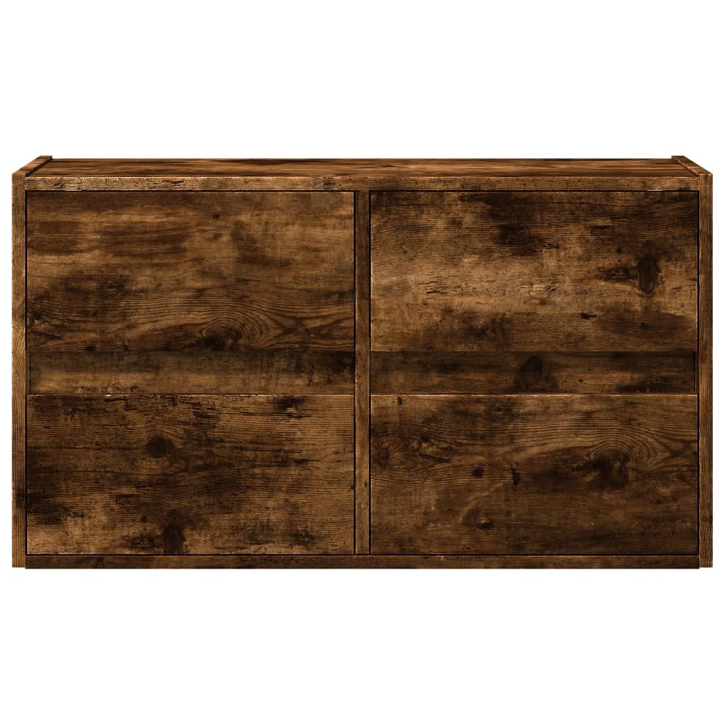 Tv-wandmeubel met LED-verlichting 80x31x45 cm gerookt eiken is nu te koop bij PeponiXL, paradijselijk wonen!