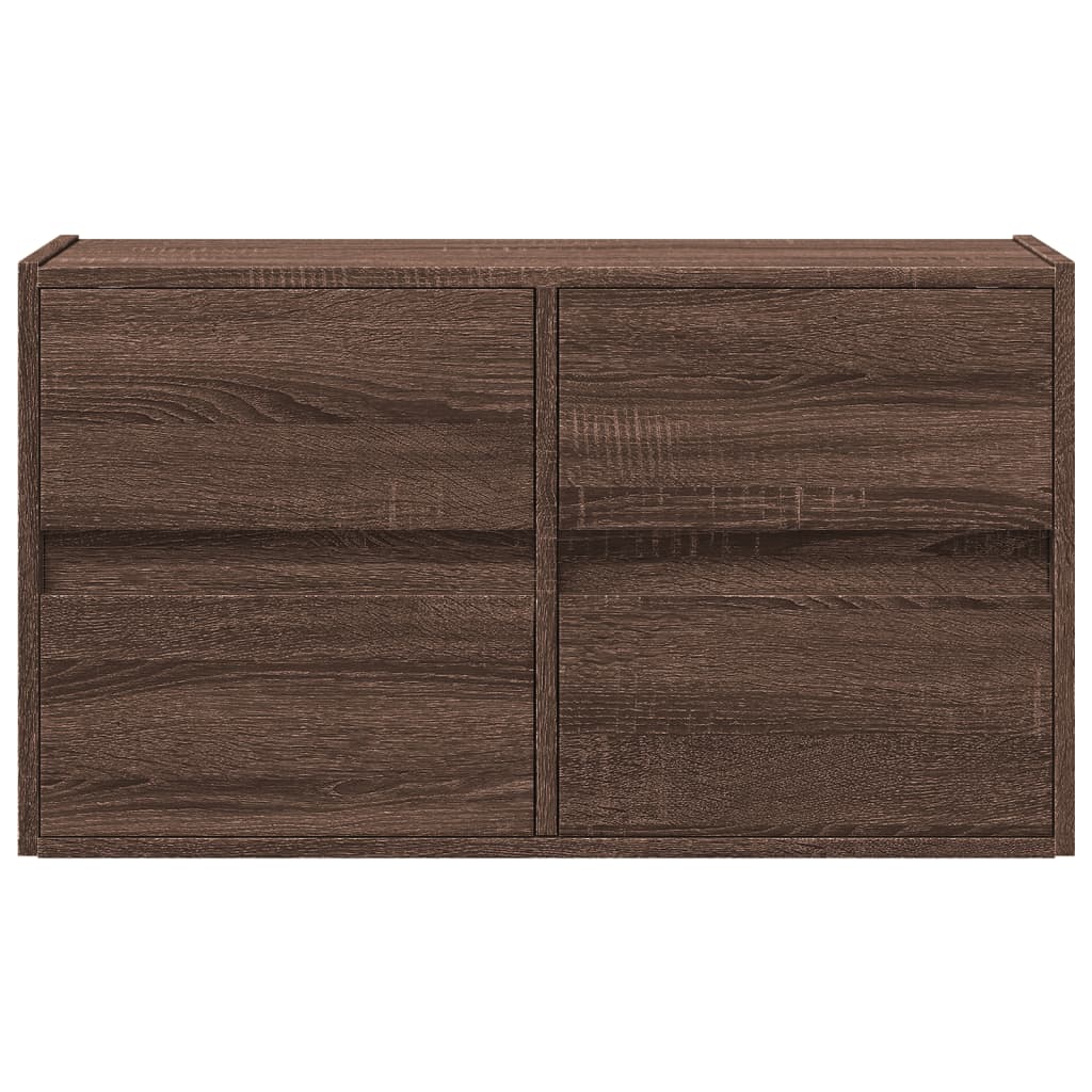 Tv-wandmeubel met LED-verlichting 80x31x45 cm bruin eikenkleur is nu te koop bij PeponiXL, paradijselijk wonen!