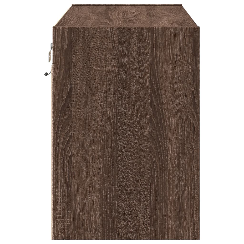 Tv-wandmeubel met LED-verlichting 80x31x45 cm bruin eikenkleur is nu te koop bij PeponiXL, paradijselijk wonen!