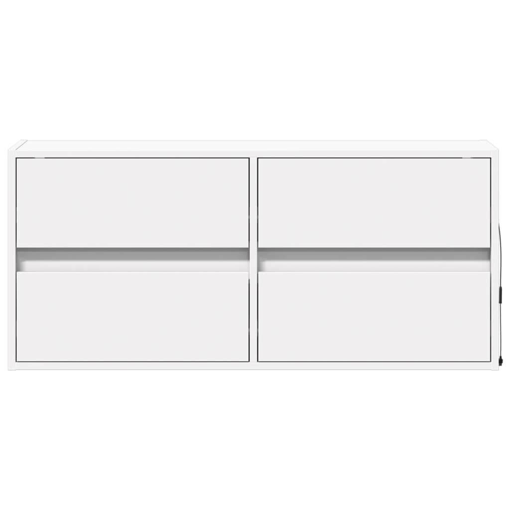 Tv-wandmeubel met LED-verlichting 100x31x45 cm wit is nu te koop bij PeponiXL, paradijselijk wonen!