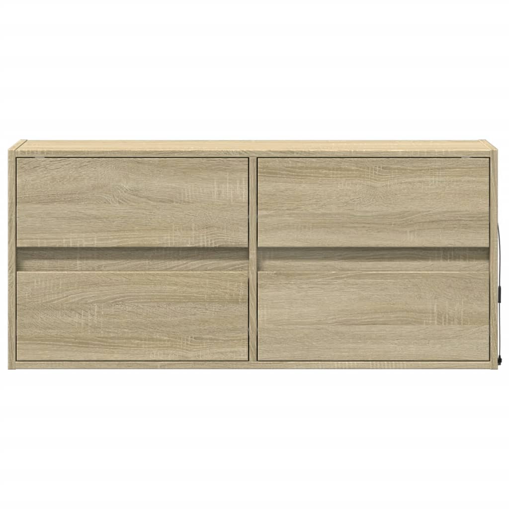 Tv-wandmeubel met LED-verlichting 100x31x45 cm sonoma eiken is nu te koop bij PeponiXL, paradijselijk wonen!