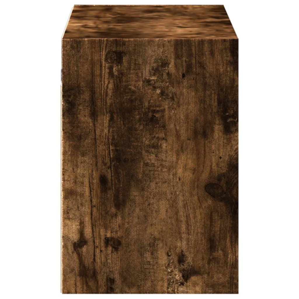 Tv-wandmeubel met LED-verlichting 100x31x45 cm gerookt eiken is nu te koop bij PeponiXL, paradijselijk wonen!