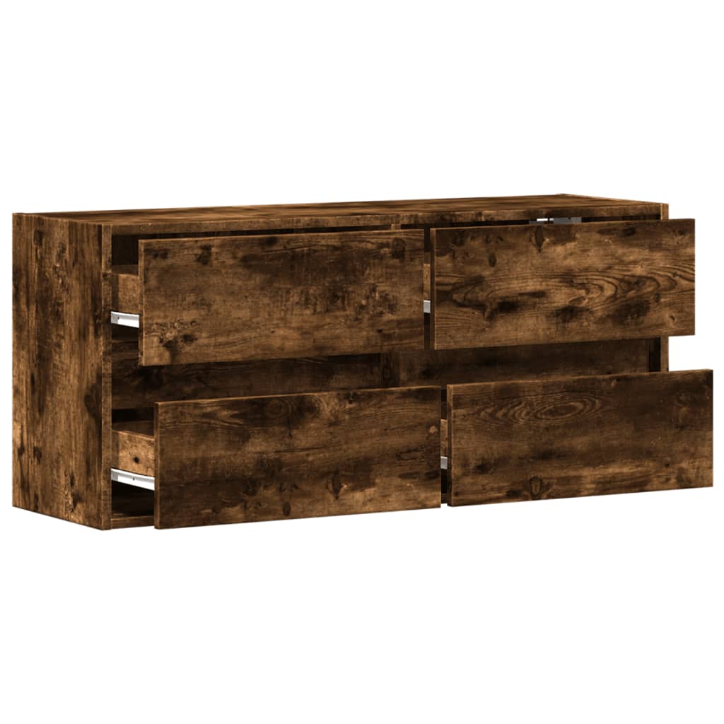 Tv-wandmeubel met LED-verlichting 100x31x45 cm gerookt eiken is nu te koop bij PeponiXL, paradijselijk wonen!