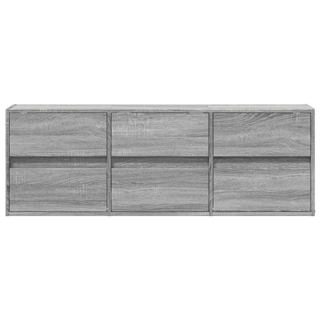 Tv-wandmeubel met LED-verlichting 130x31x45 cm grijs sonoma is nu te koop bij PeponiXL, paradijselijk wonen!