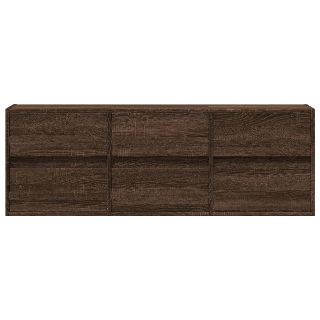 Tv-wandmeubel met LED-verlichting 130x31x45 cm bruin eikenkleur is nu te koop bij PeponiXL, paradijselijk wonen!