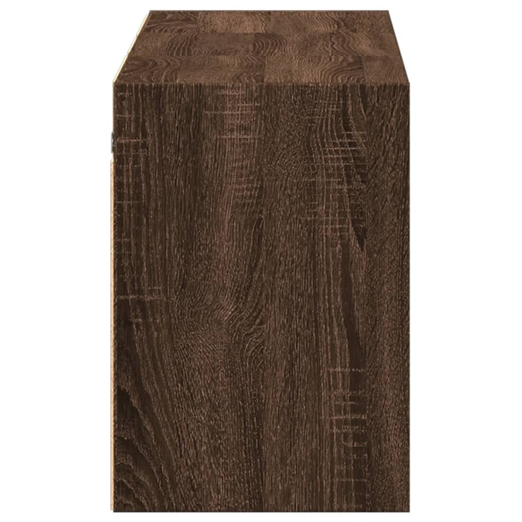 Tv-wandmeubel met LED-verlichting 130x31x45 cm bruin eikenkleur is nu te koop bij PeponiXL, paradijselijk wonen!