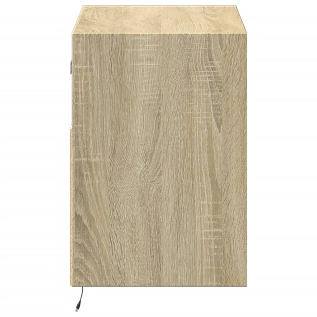 Tv-wandmeubel met LED-verlichting 80x31x45 cm sonoma eikenkleur is nu te koop bij PeponiXL, paradijselijk wonen!