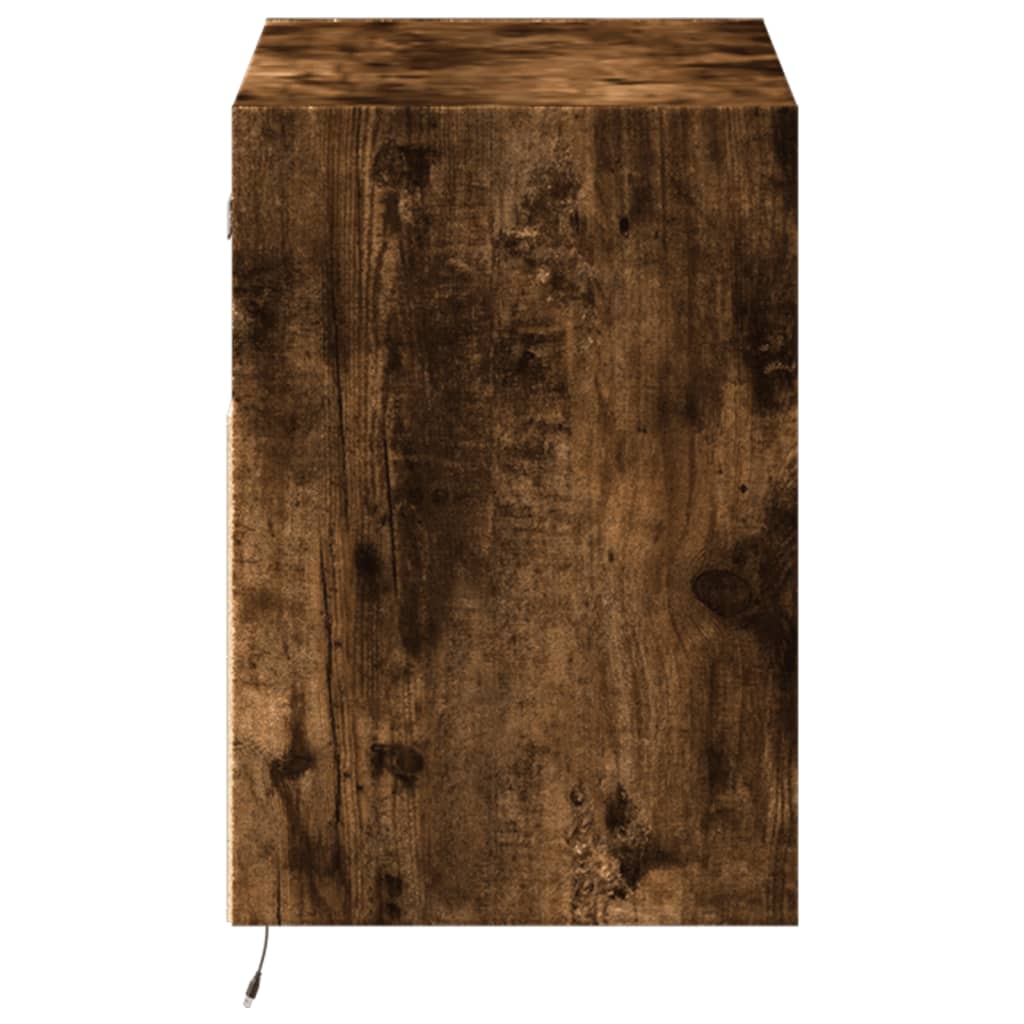 Tv-wandmeubel met LED-verlichting 80x31x45 cm gerookt eiken is nu te koop bij PeponiXL, paradijselijk wonen!