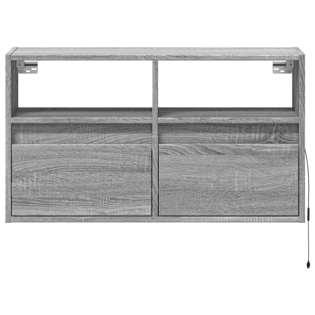 Tv-wandmeubel met LED 80x31x45 cm grijs sonoma eikenkleurig is nu te koop bij PeponiXL, paradijselijk wonen!