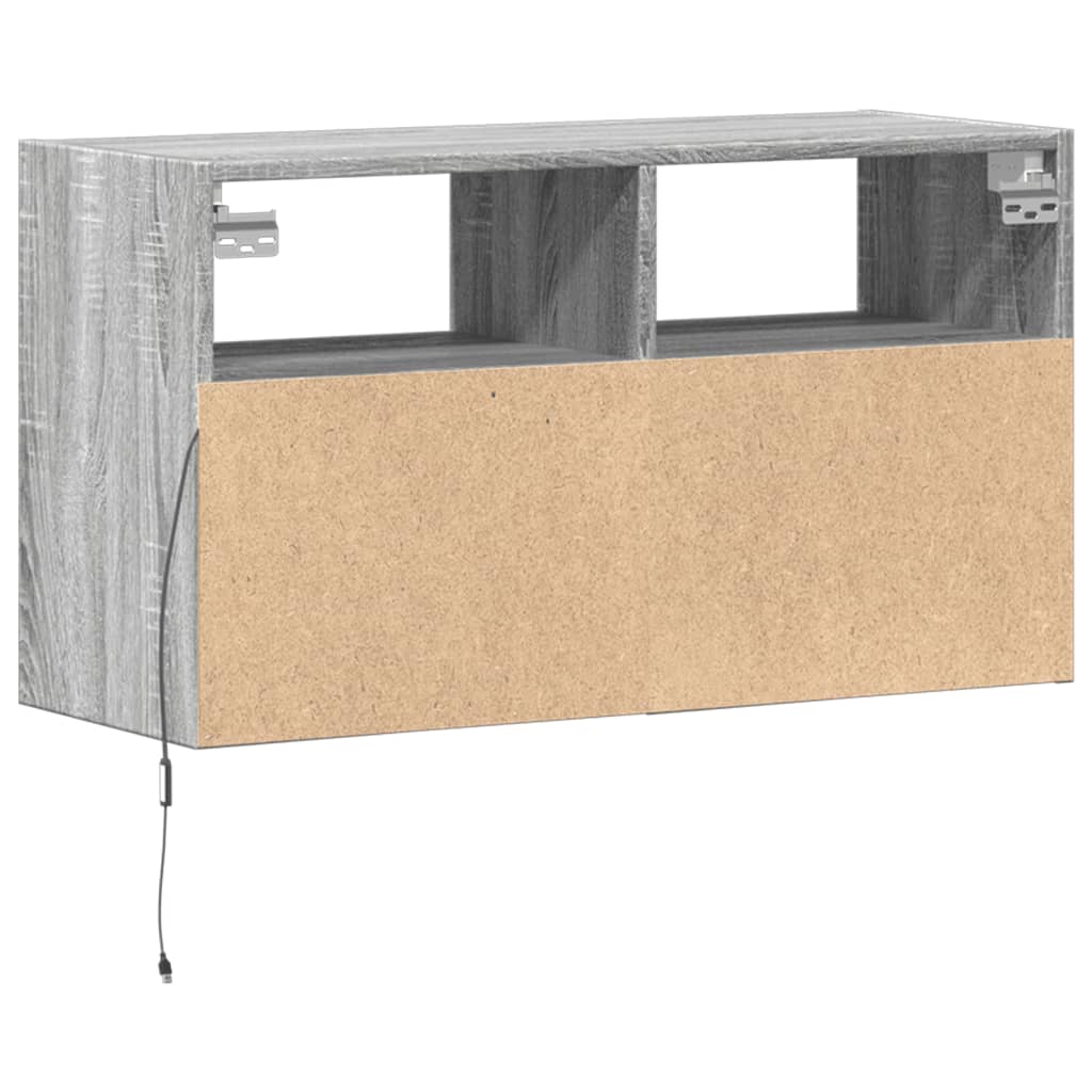 Tv-wandmeubel met LED 80x31x45 cm grijs sonoma eikenkleurig is nu te koop bij PeponiXL, paradijselijk wonen!