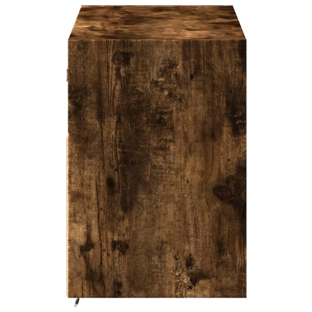 Tv-wandmeubel met LED-verlichting 100x31x45 cm gerookt eiken is nu te koop bij PeponiXL, paradijselijk wonen!