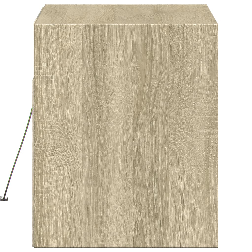 Tv-wandmeubel met LED-verlichting 80x31x35 cm sonoma eikenkleur is nu te koop bij PeponiXL, paradijselijk wonen!