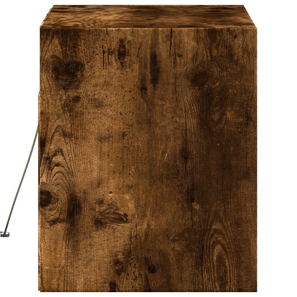 Tv-wandmeubel met LED-verlichting 80x31x35 cm gerookt eiken is nu te koop bij PeponiXL, paradijselijk wonen!