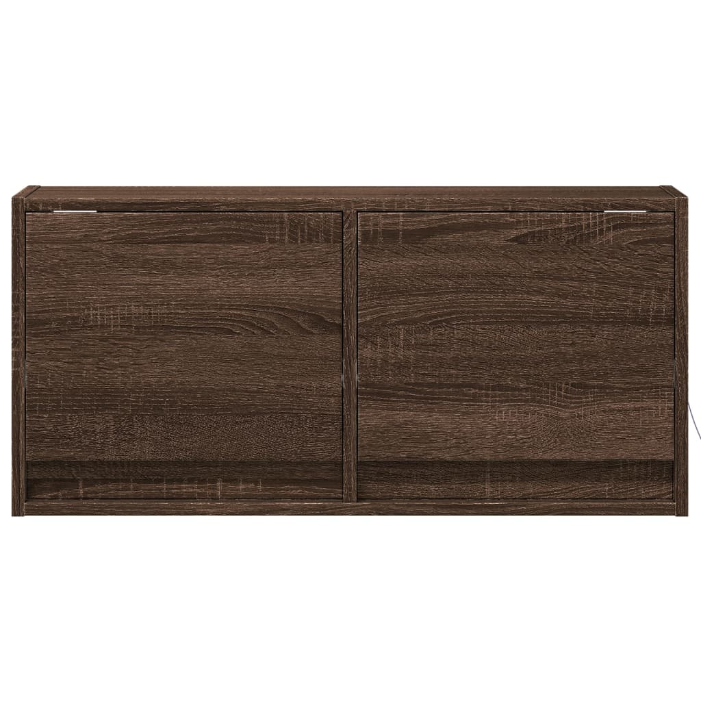 Tv-wandmeubel met LED-verlichting 80x31x35 cm bruin eikenkleur is nu te koop bij PeponiXL, paradijselijk wonen!