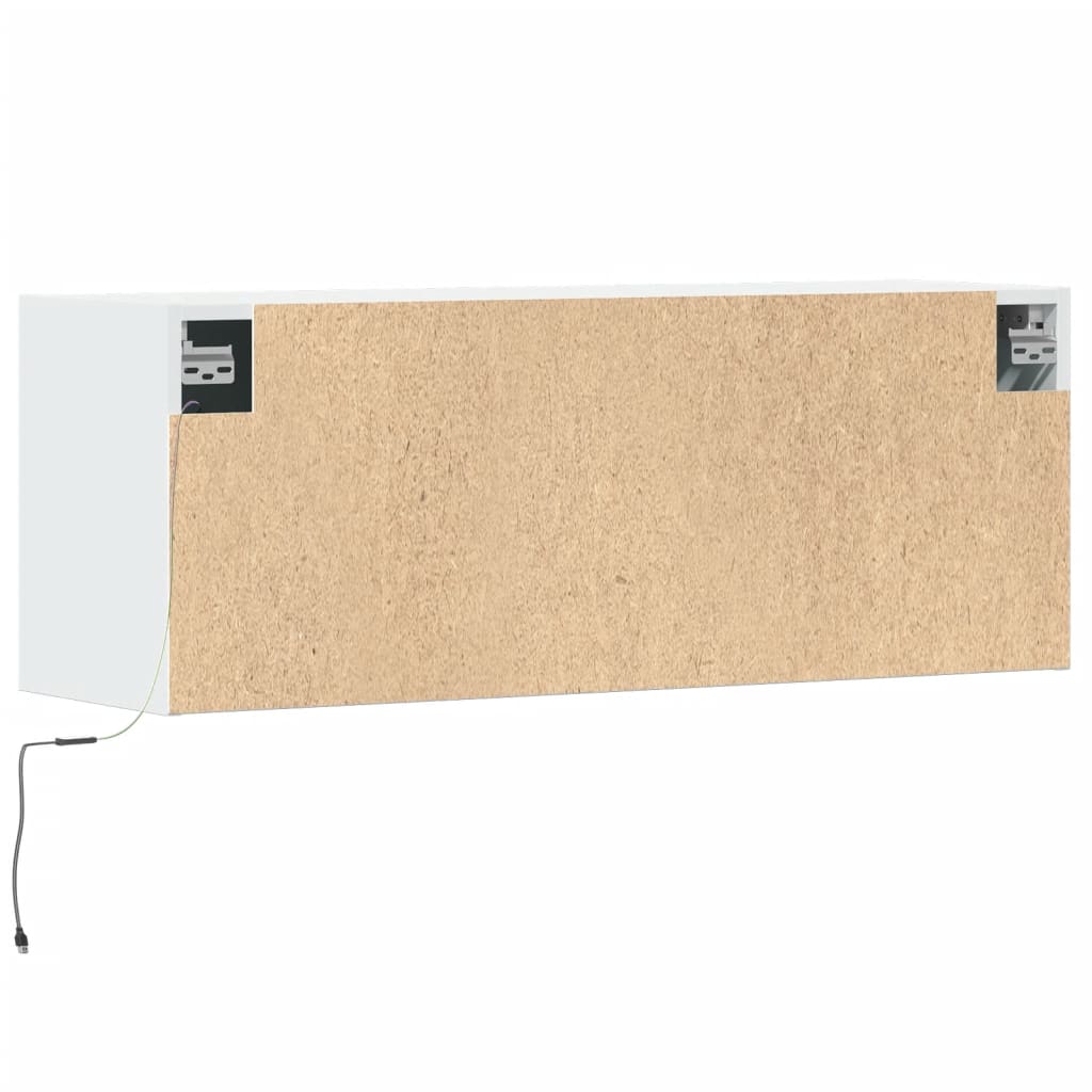 Tv-wandmeubel met LED-verlichting 100x31x35 cm wit is nu te koop bij PeponiXL, paradijselijk wonen!