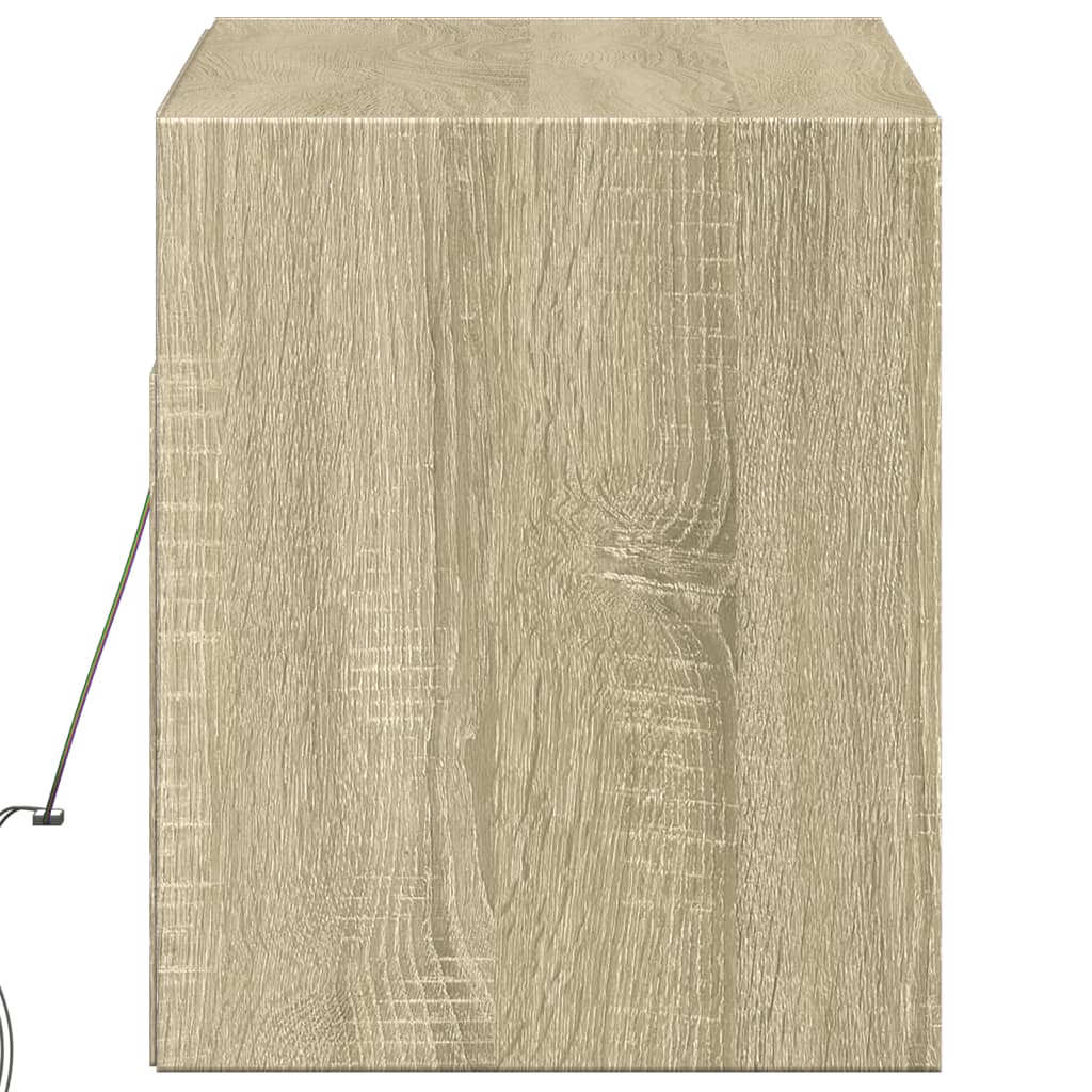 Tv-wandmeubel met LED-verlichting 100x31x35 cm sonoma eiken is nu te koop bij PeponiXL, paradijselijk wonen!