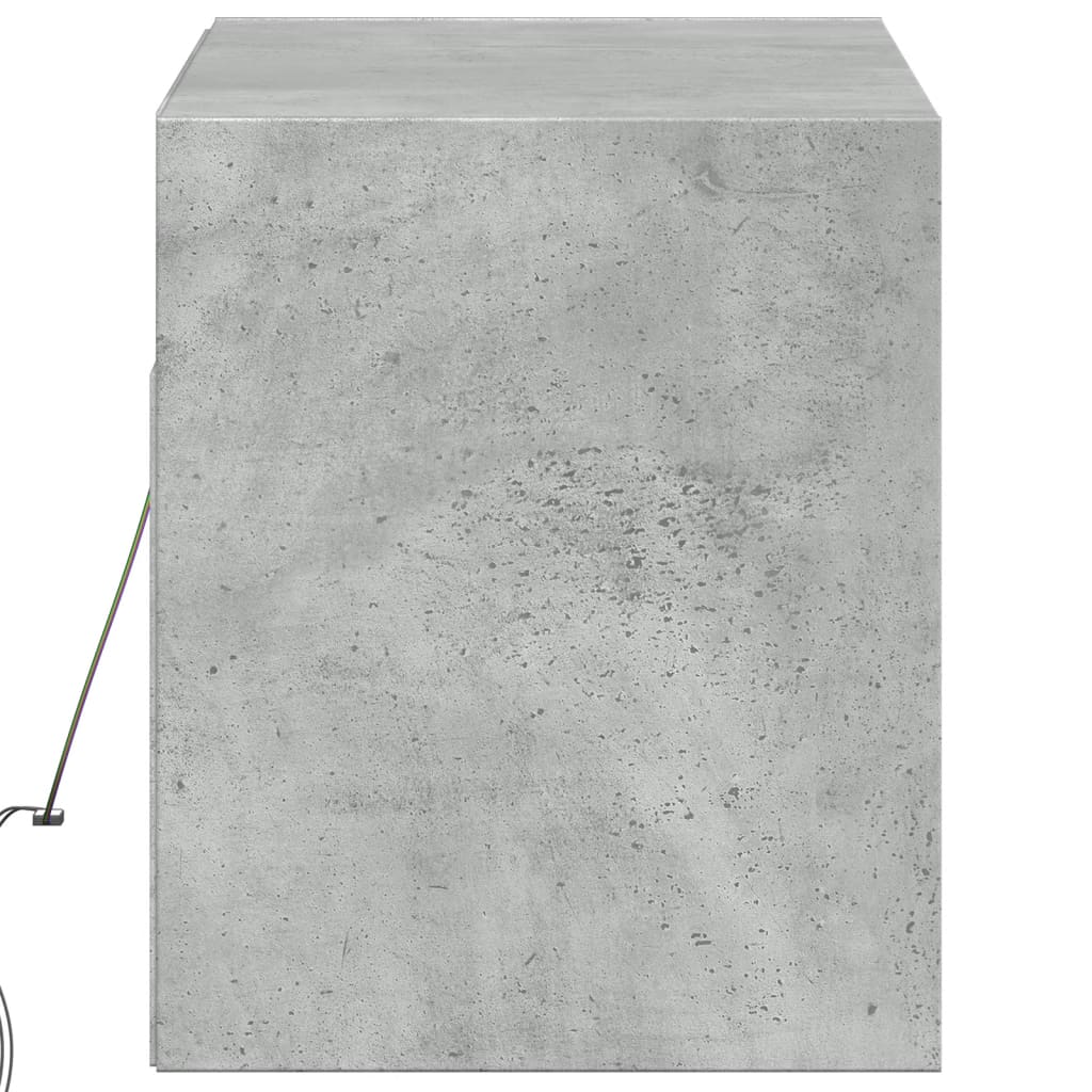 Tv-wandmeubel met LED-verlichting 100x31x35 cm betongrijs is nu te koop bij PeponiXL, paradijselijk wonen!