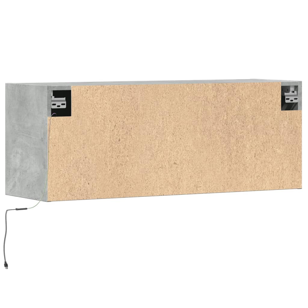 Tv-wandmeubel met LED-verlichting 100x31x35 cm betongrijs is nu te koop bij PeponiXL, paradijselijk wonen!