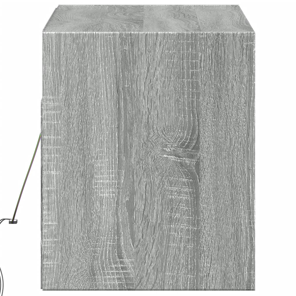 Tv-wandmeubel met LED-verlichting 100x31x35 cm grijs sonoma is nu te koop bij PeponiXL, paradijselijk wonen!