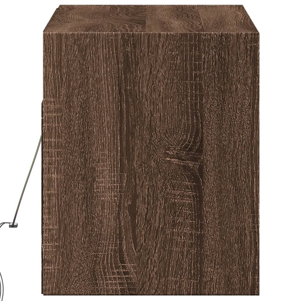 Tv-wandmeubel met LED-verlichting 100x31x35 cm bruin eikenkleur is nu te koop bij PeponiXL, paradijselijk wonen!