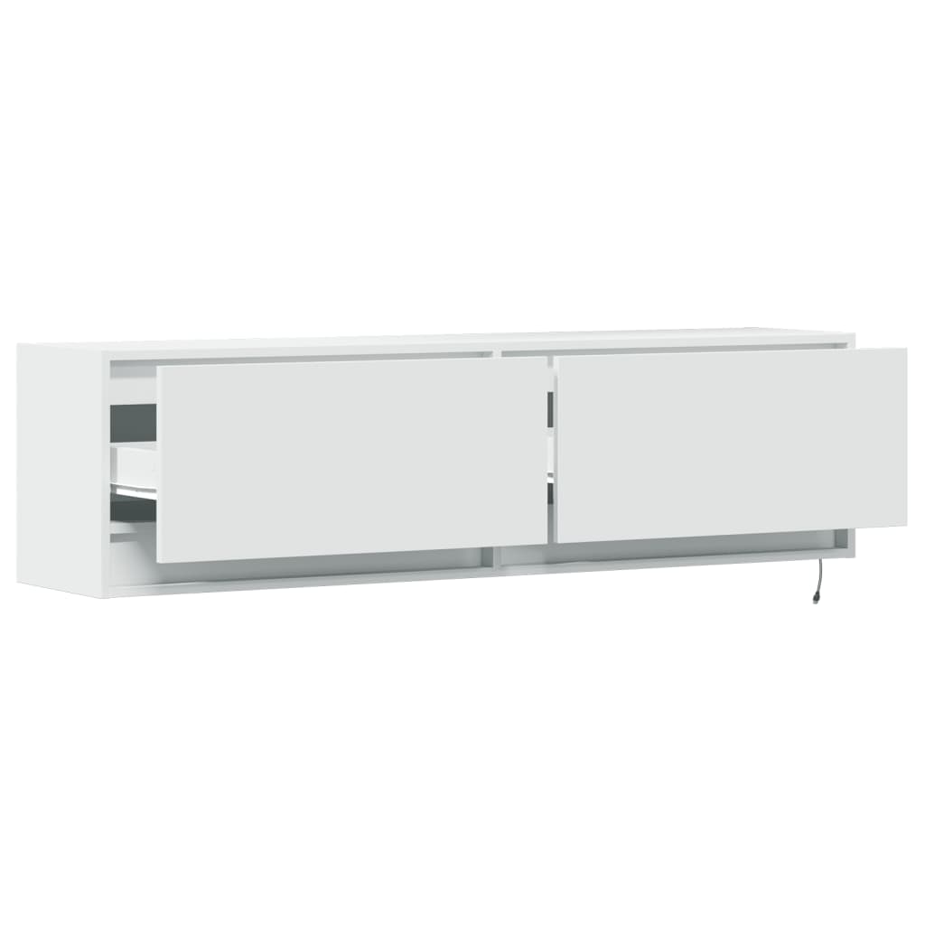 Tv-wandmeubel met LED-verlichting 140x31x38 cm wit is nu te koop bij PeponiXL, paradijselijk wonen!