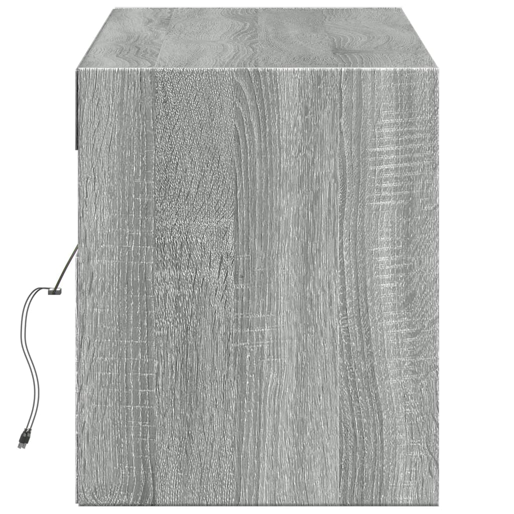 Tv-wandmeubel met LED-verlichting 140x31x38 cm grijs sonoma is nu te koop bij PeponiXL, paradijselijk wonen!