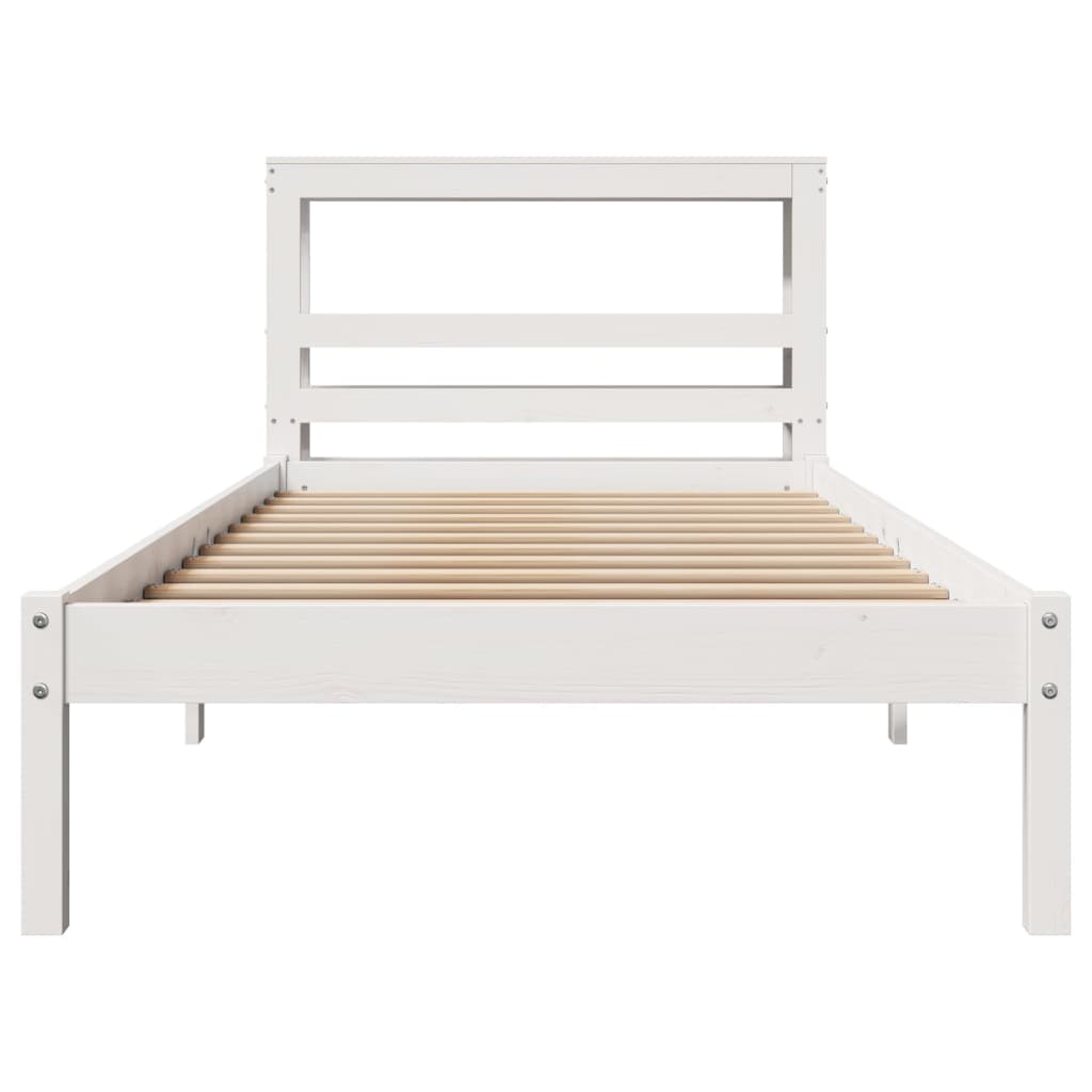 Bedframe zonder matras massief grenenhout wit 75x190 cm is nu te koop bij PeponiXL, paradijselijk wonen!