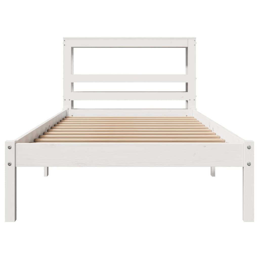 Bedframe zonder matras massief grenenhout wit 90x190 cm is nu te koop bij PeponiXL, paradijselijk wonen!