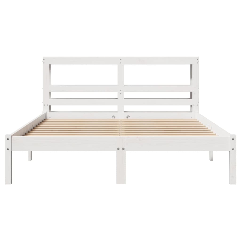 Bedframe zonder matras massief grenenhout wit 120x200 cm is nu te koop bij PeponiXL, paradijselijk wonen!