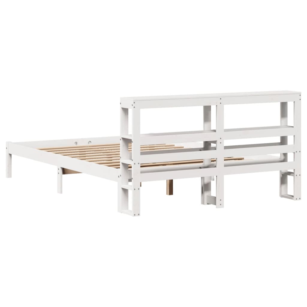 Bedframe zonder matras massief grenenhout wit 120x200 cm is nu te koop bij PeponiXL, paradijselijk wonen!