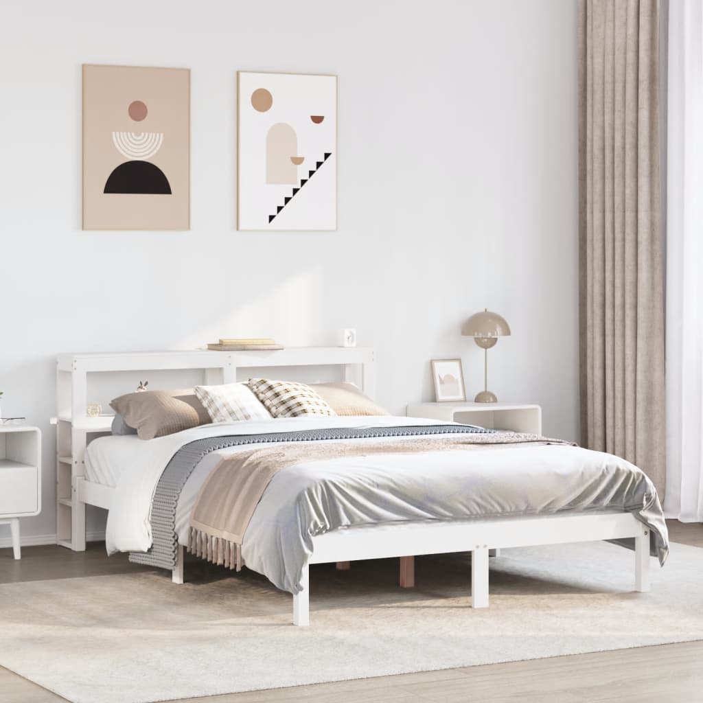 Bedframe zonder matras massief grenenhout wit 120x200 cm is nu te koop bij PeponiXL, paradijselijk wonen!
