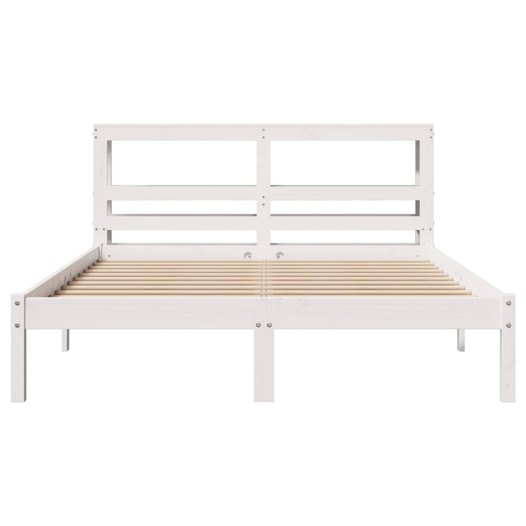 Bedframe zonder matras massief grenenhout wit 160x200 cm is nu te koop bij PeponiXL, paradijselijk wonen!