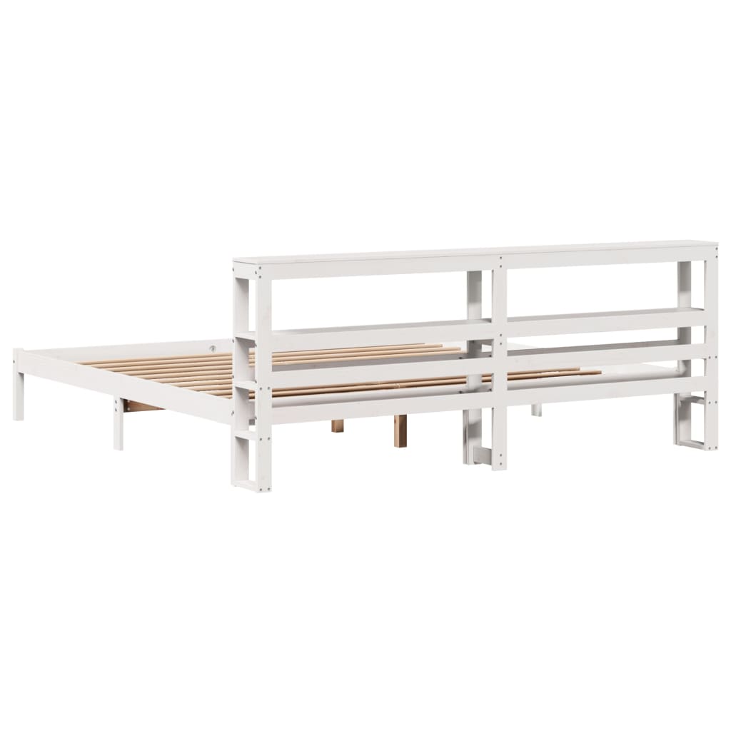 Bedframe zonder matras massief grenenhout wit 180x200 cm is nu te koop bij PeponiXL, paradijselijk wonen!