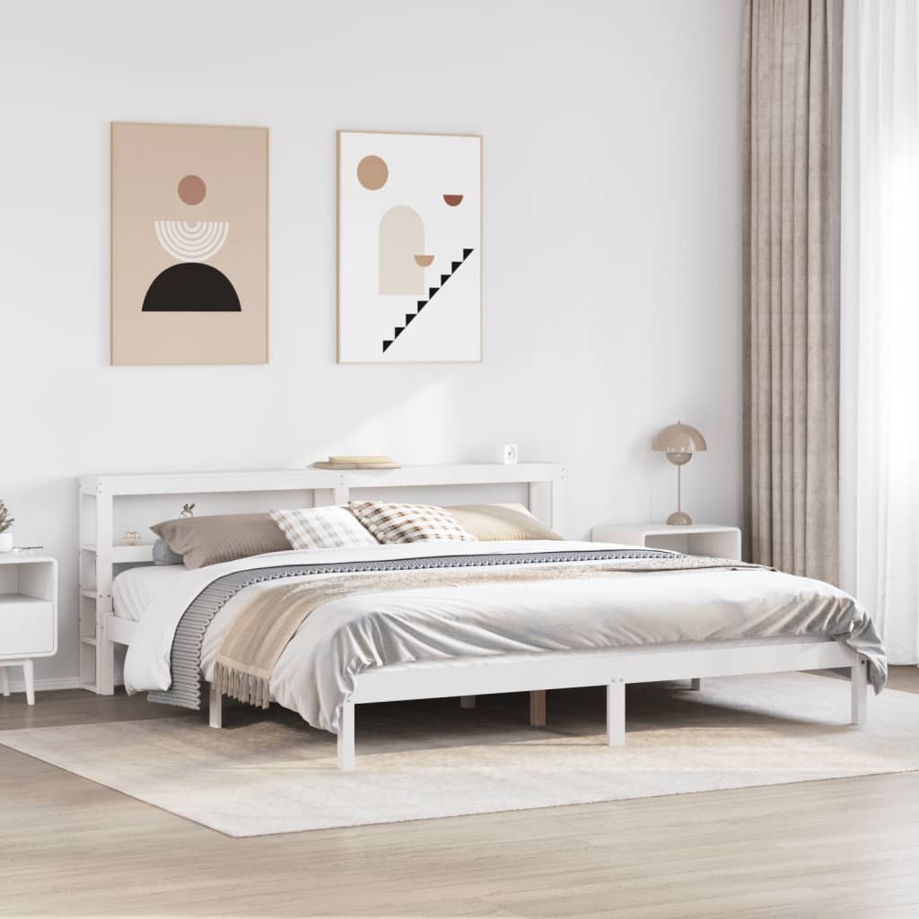 Bedframe zonder matras massief grenenhout wit 180x200 cm is nu te koop bij PeponiXL, paradijselijk wonen!