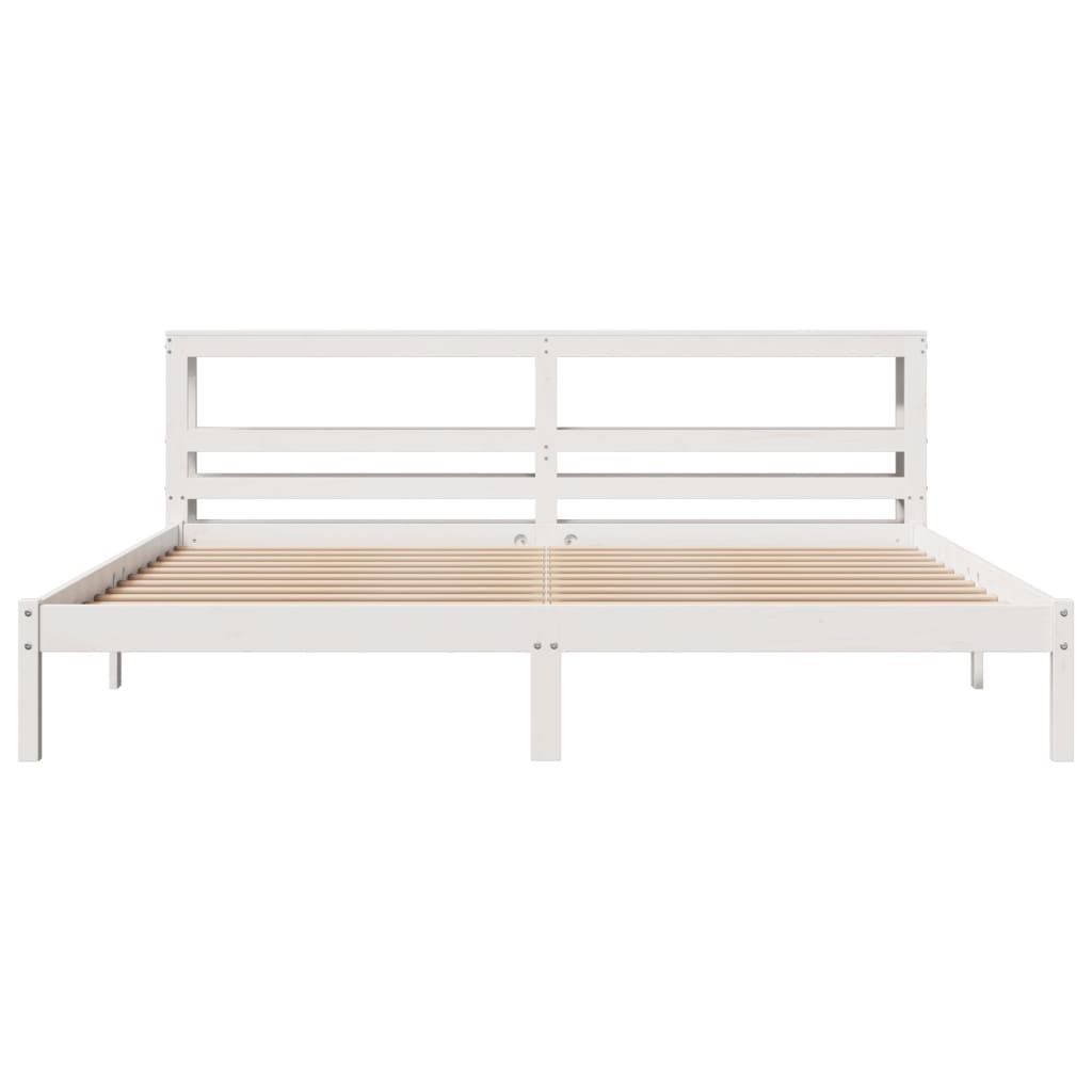 Bedframe zonder matras massief grenenhout wit 200x200 cm is nu te koop bij PeponiXL, paradijselijk wonen!