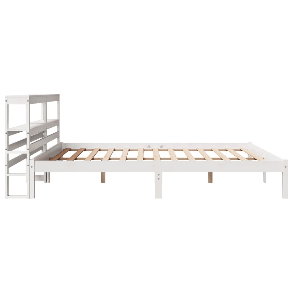 Bedframe zonder matras massief grenenhout wit 200x200 cm is nu te koop bij PeponiXL, paradijselijk wonen!