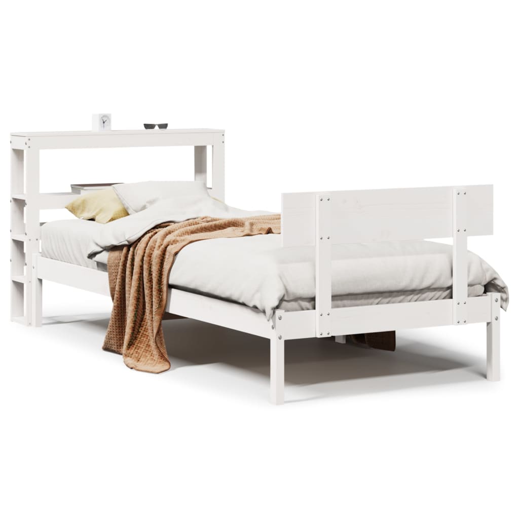 Bedframe zonder matras massief grenenhout wit 90x190 cm is nu te koop bij PeponiXL, paradijselijk wonen!
