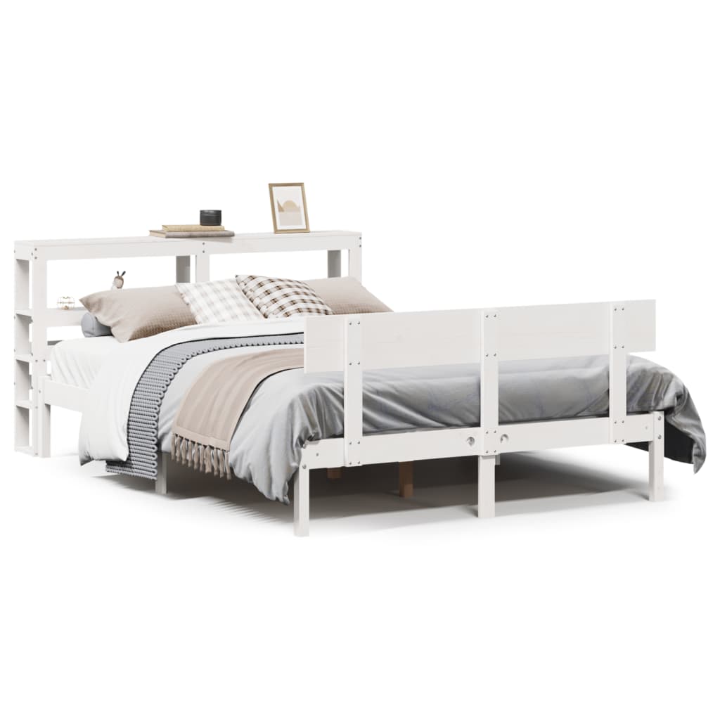 Bedframe zonder matras massief grenenhout wit 120x190 cm is nu te koop bij PeponiXL, paradijselijk wonen!