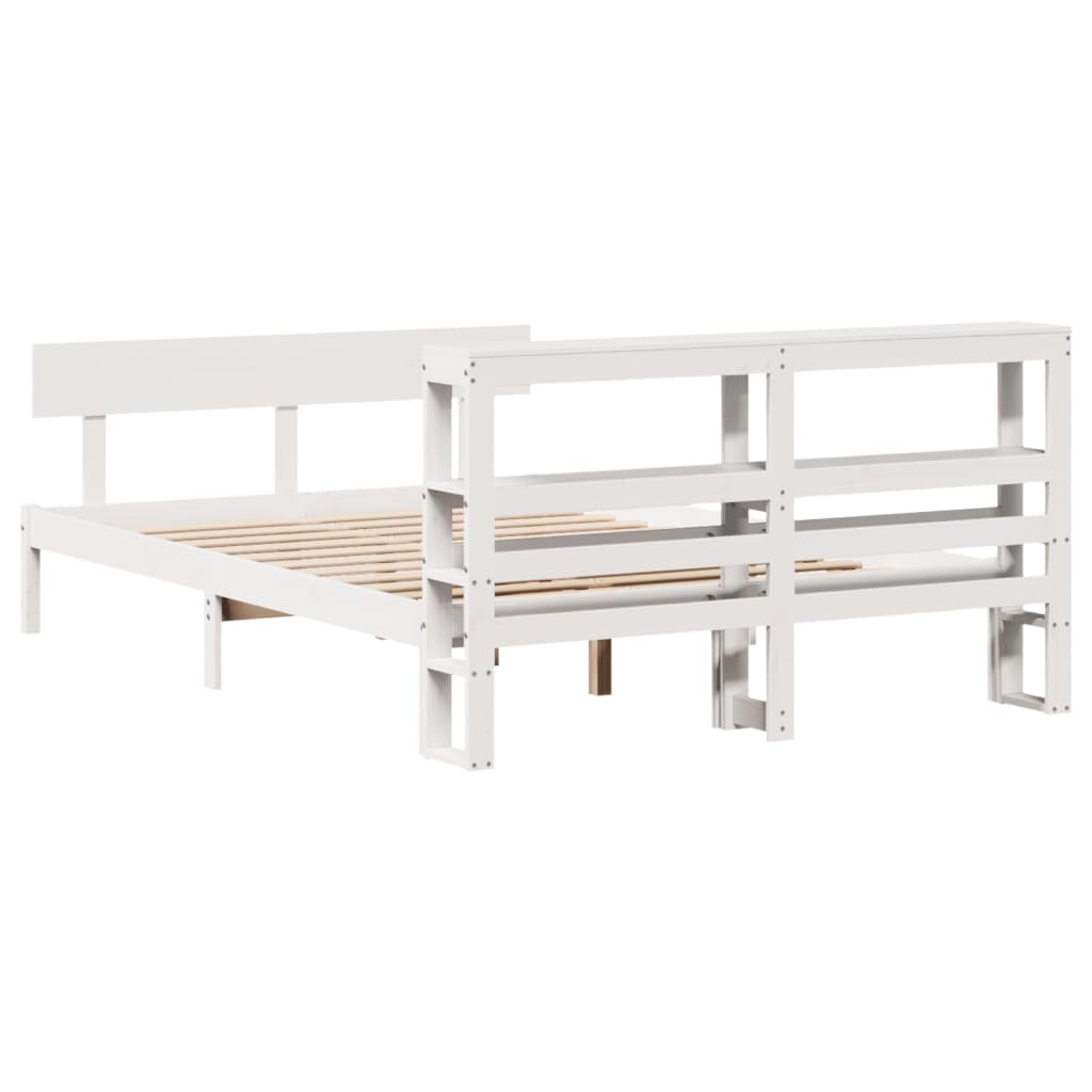 Bedframe zonder matras massief grenenhout wit 120x190 cm is nu te koop bij PeponiXL, paradijselijk wonen!