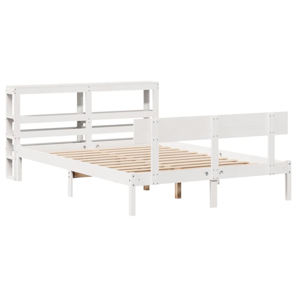 Bedframe zonder matras massief grenenhout wit 140x190 cm is nu te koop bij PeponiXL, paradijselijk wonen!