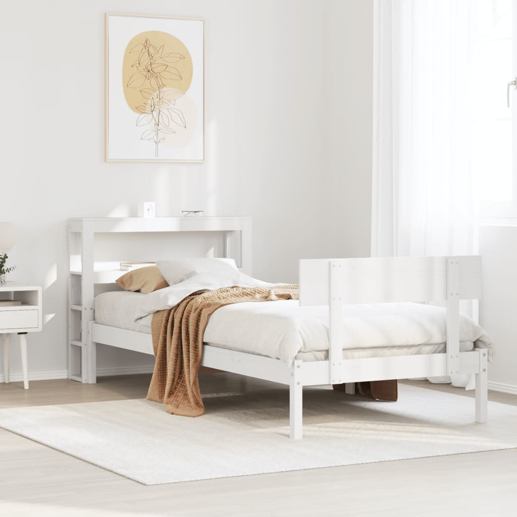 Bedframe zonder matras massief grenenhout wit 90x200 cm is nu te koop bij PeponiXL, paradijselijk wonen!