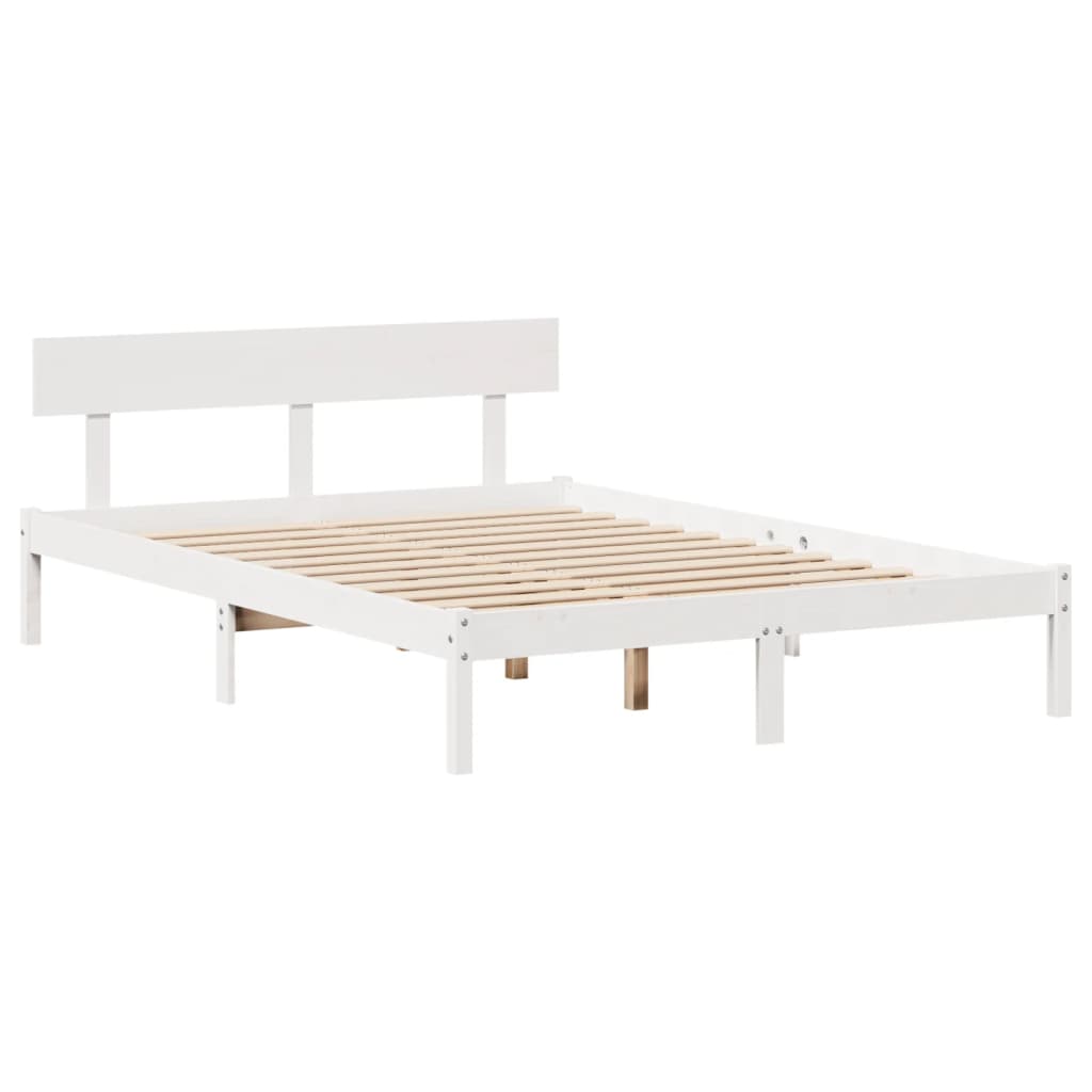Bedframe zonder matras massief grenenhout wit 120x200 cm is nu te koop bij PeponiXL, paradijselijk wonen!