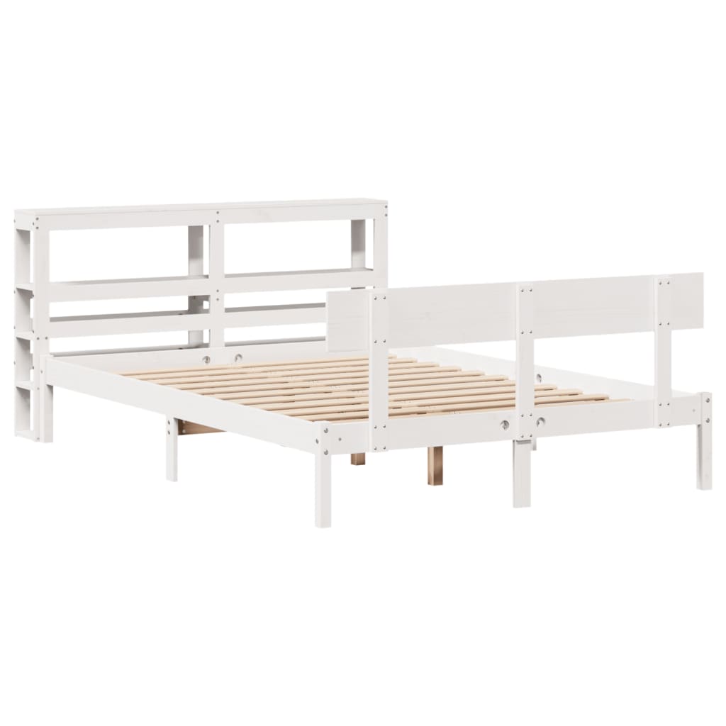 Bedframe zonder matras massief grenenhout wit 150x200 cm is nu te koop bij PeponiXL, paradijselijk wonen!