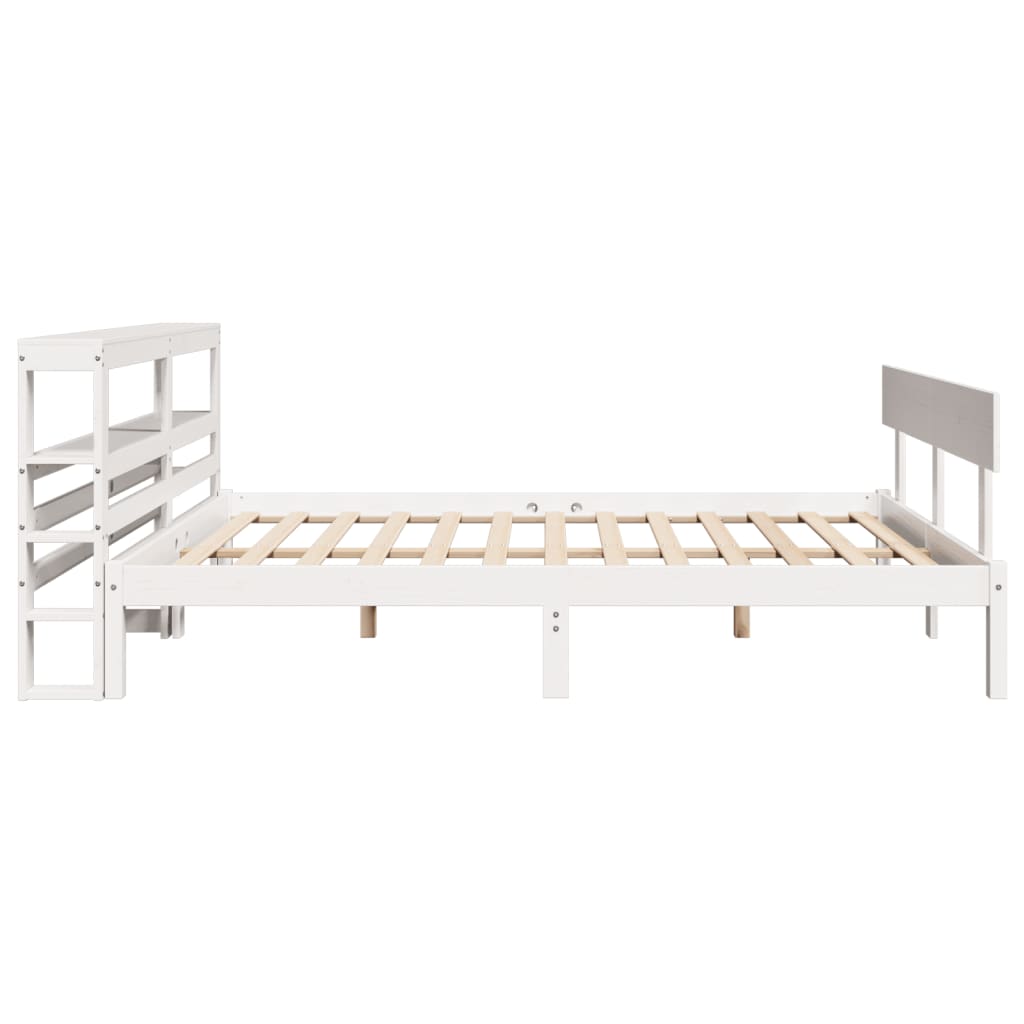 Bedframe zonder matras massief grenenhout wit 150x200 cm is nu te koop bij PeponiXL, paradijselijk wonen!