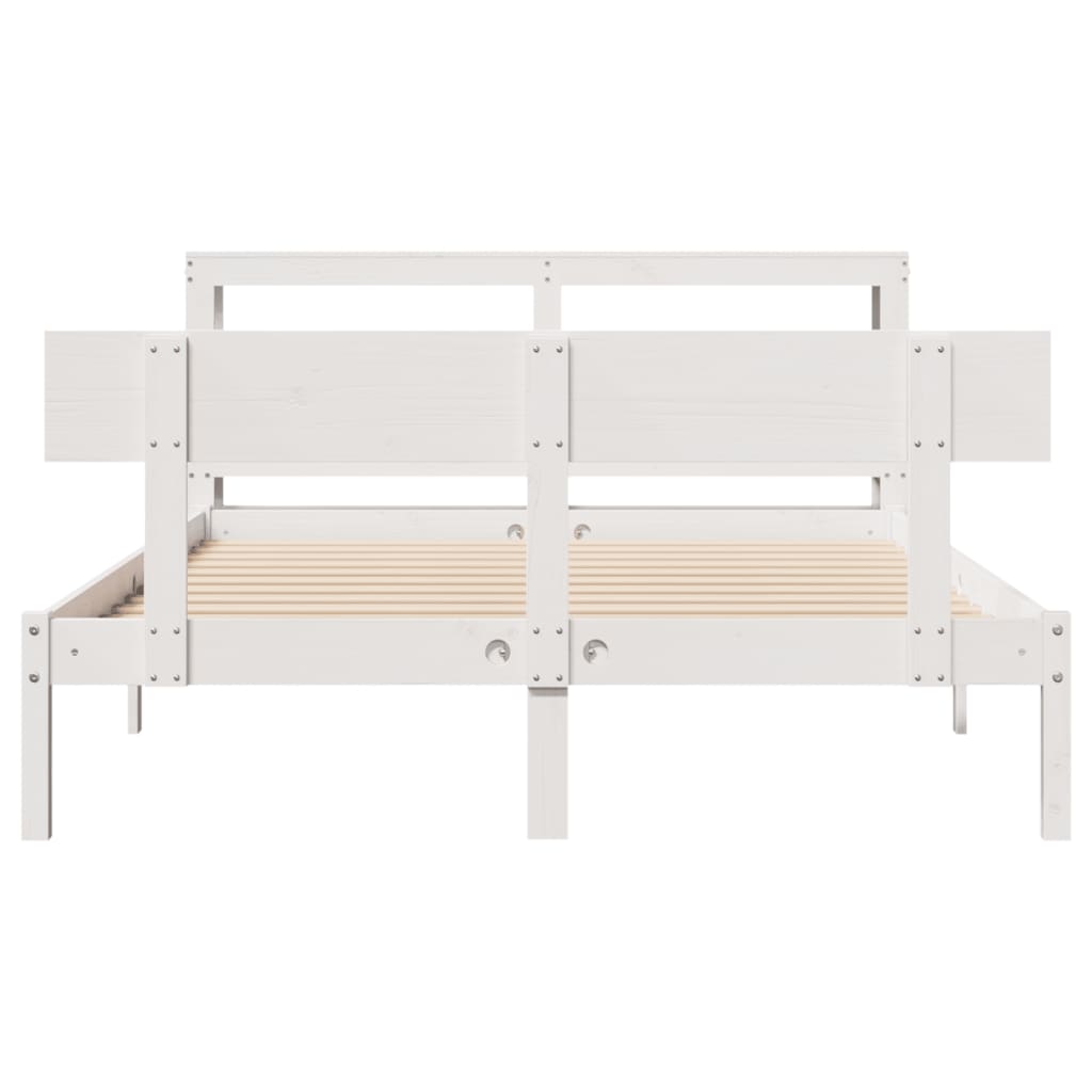 Bedframe zonder matras massief grenenhout wit 160x200 cm is nu te koop bij PeponiXL, paradijselijk wonen!