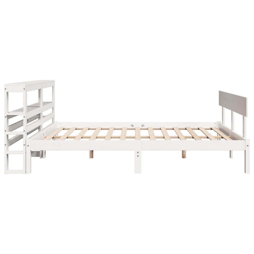 Bedframe zonder matras massief grenenhout wit 160x200 cm is nu te koop bij PeponiXL, paradijselijk wonen!